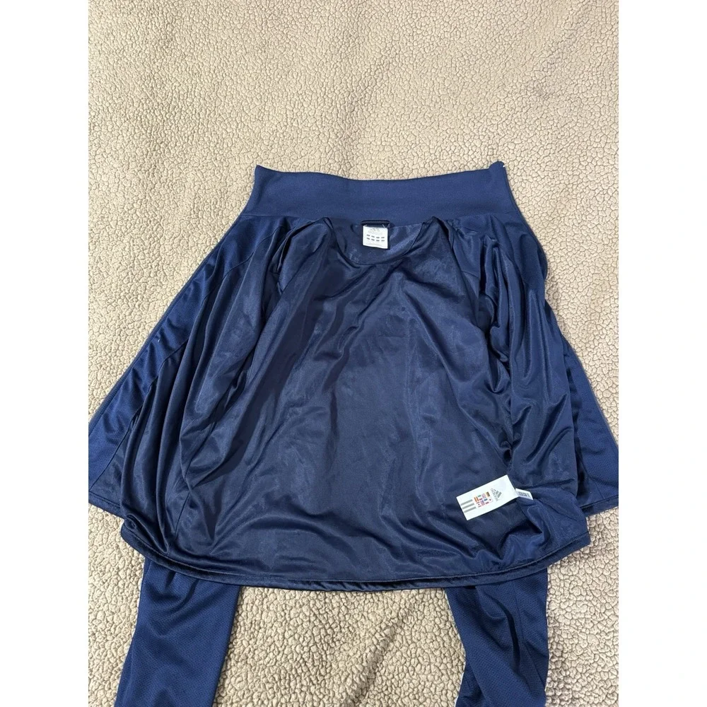 Adidas Mens Navy Blue Three Stripe Full Zip Mesh Track Jacket Mock Neck XL
